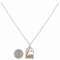 Bronze Graveyard Necklace with Gold Fill Chain with Dime