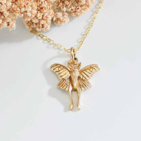 Bronze Luna Moth Necklace