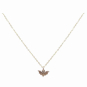 Bronze Mini Bat Necklace with Gold Fill Chain Front View