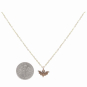 Bronze Mini Bat Necklace with Gold Fill Chain with Dime