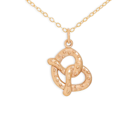Bronze Pretzel Necklace with Gold Fill Chain