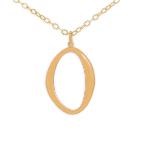 Bronze Asymmetrical Oval Necklace with Gold Fill Chain