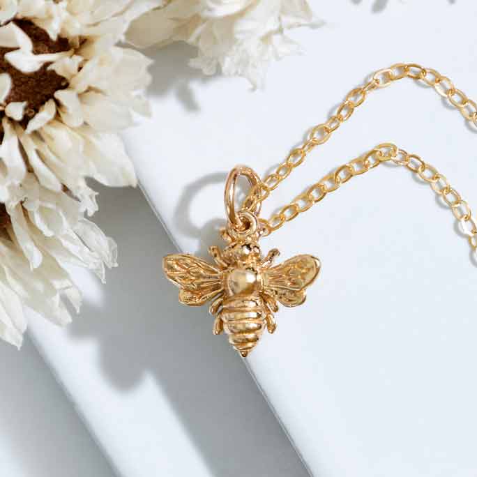 Large Crystal Bumble Bee Necklace - Frost Couture