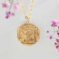 Bronze Athena's Owl Coin Necklace with Gold Fill Chain