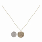 Bronze Athena's Owl Coin Necklace with Gold Fill Chain with Dime