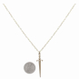 Bronze Sword Necklace with Gold Fill Chain with Dime