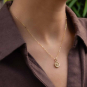 Bronze Heart Wax Seal Necklace on Neck