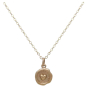 Bronze Wax Seal Heart Necklace with Gold Fill Chain Front View