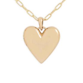 Bronze Heart Locket Necklace with Gold Fill Chain
