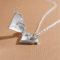 Sterling Silver Heart Locket Necklace opened up