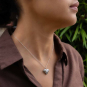 Sterling Silver Heart Locket necklace on model