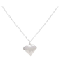 Sterling Silver Heart Locket Necklace with Hammer Finish Front View