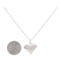 Sterling Silver Heart Locket Necklace with Hammer Finish with Dime