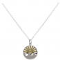 Sterling Silver 18 Inch Wave Necklace with Bronze Sun