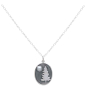 Sterling Silver Tree with Pearl Moon 18 Inch Necklace Front View