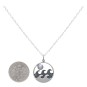 Sterling Silver Waves with Pearl Moon 18 Inch Necklace with Dime