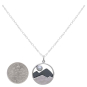 Sterling Silver Mountain with Pearl Moon 18 Inch Necklace with Dime