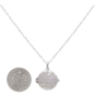 Sterling Silver Circle Locket Necklace with Hammer Finish with Dime