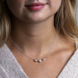 Sterling Silver Three Pearl Festoon Necklace on model