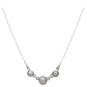 Sterling Silver Three Pearl Festoon Necklace white background