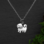 Sterling Silver Maltese Dog Necklace 18 Inch