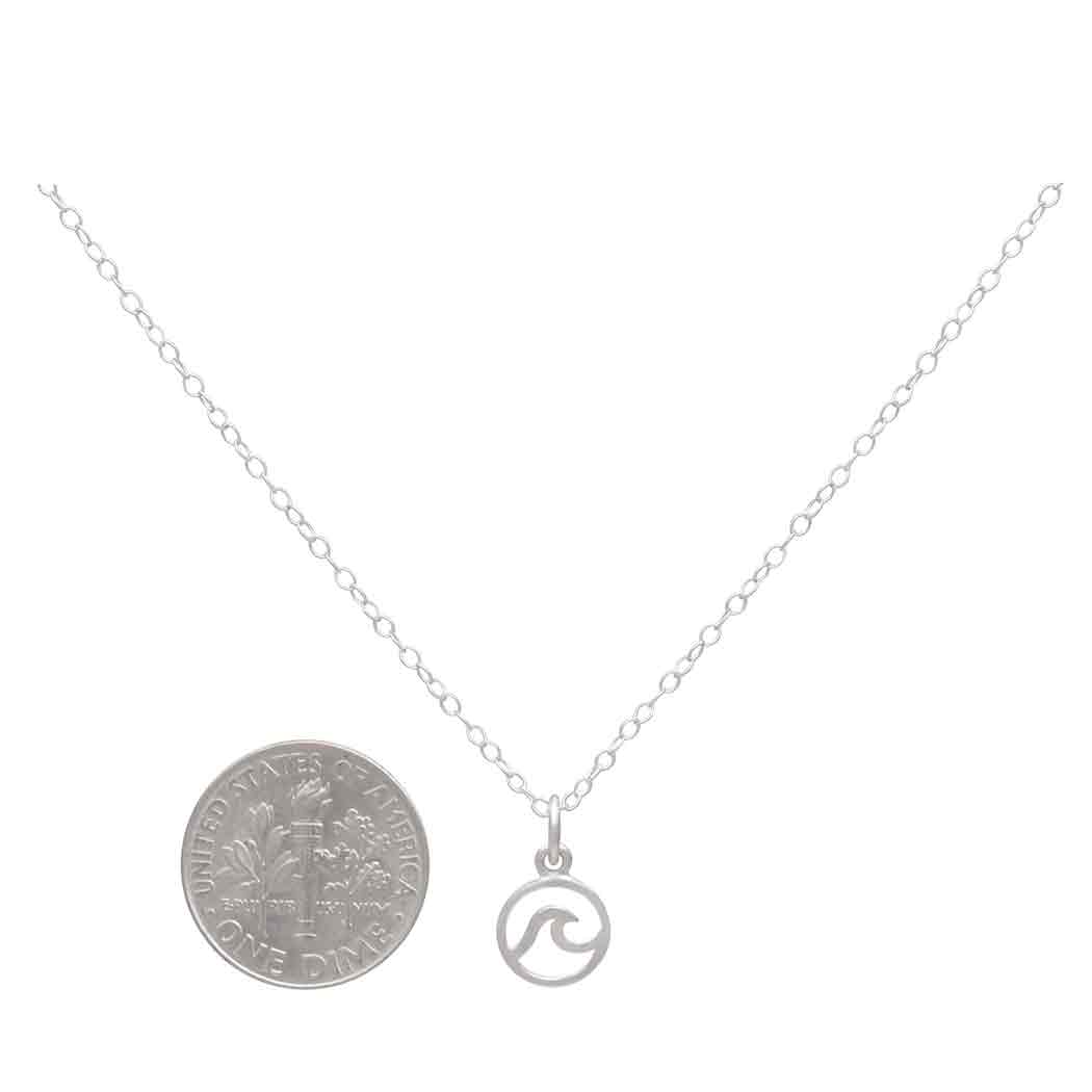 Sterling Silver 18 Inch Wave Necklace