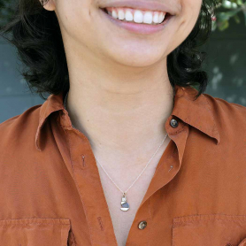 Sterling Silver Fluffy Cat Necklace 18 Inch