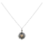 Mixed Metal Radiant Heart Necklace 18 Inch