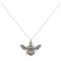 Sterling Silver and Bronze Bumble Bee Necklace 18 Inch