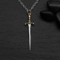 Sterling Silver Sword Necklace with Bronze Handle