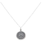 Sterling Silver Wax Seal Compass Necklace 18 Inch