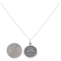 Sterling Silver Wax Seal Compass Necklace 18 Inch with Dime