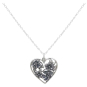 Sterling Silver Heart Pendant with Apple Blossoms Necklace