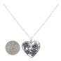 Sterling Silver Heart Pendant with Apple Blossoms Necklace with Dime