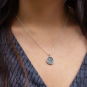 Sterling Silver Star Wax Seal Necklace on Neck