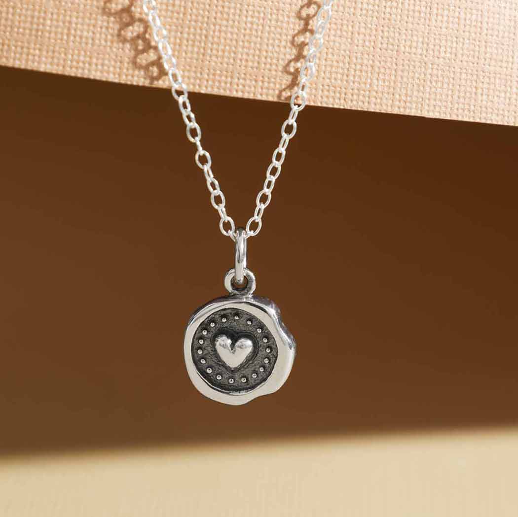 Sterling Silver Solid Floating Heart Necklace