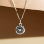  Sterling Silver Wax Seal Heart Necklace