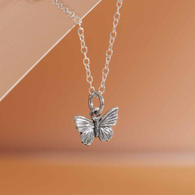 Sterling Silver Small Butterfly Necklace
