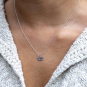 Sterling Silver Small Butterfly Necklace on neck