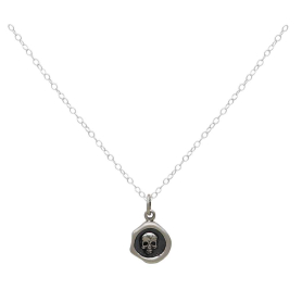 Nina Designs Sterling Silver Wax Seal Skull Necklace whole necklace