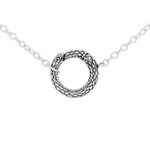 Nina Designs Sterling Silver Removable Ouroboros Charm Holder Necklace