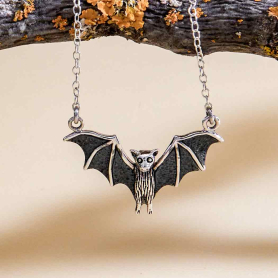 Sterling Silver Flying Bat Festoon Necklace