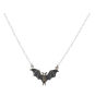 Sterling Silver Flying Bat Festoon Necklace Front View