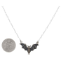 Sterling Silver Flying Bat Festoon Necklace with Dime