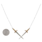 Mixed Metal Crossed Swords Festoon Necklace with Dime