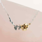 Mixed Metal Rose Festoon Necklace