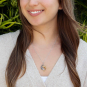 Mixed Metal Double Koi Necklace on model