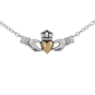 Nina Designs Mixed Metal Claddagh Heart Festoon Necklace