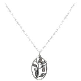 Sterling Silver Butterfly Metamorphosis Necklace Front View