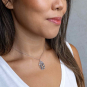 Sterling Silver Butterfly Metamorphosis Necklace on model